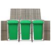 vidaXL Triple Wheelie Bin Shed Gray 81.5"x31.5"x46.1" Poly Rattan