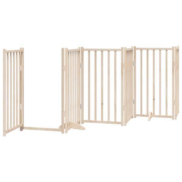 vidaXL Dog Gate Set of 6 Solid fir wood Foldable Dog Gate Rectangular