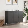 vidaXL Sideboard Black Cold-rolled steel Standard Adjustable Feet