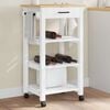 vidaXL Kitchen Trolley MONZA 18.9"x15.7"x34.8" Solid Wood Pine