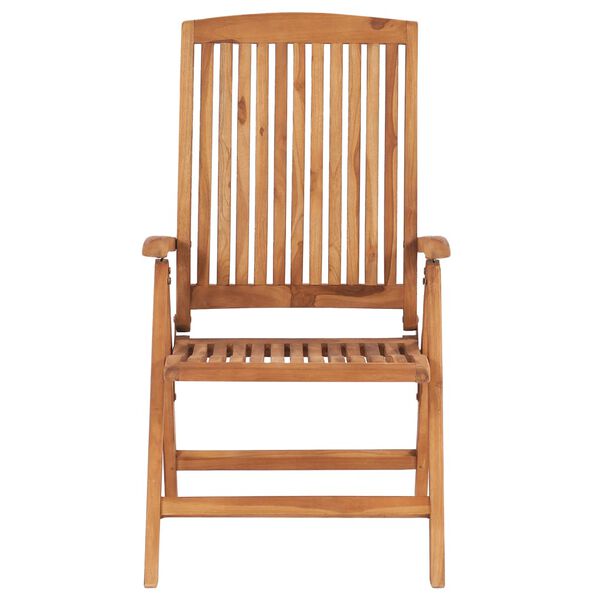 vidaXL Garden Chair Set of 8 Cream and teak Solid teak wood, Polyester