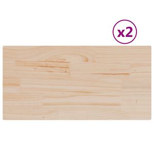 vidaXL Table Top Set of 2 Natural Solid pine wood Medium Durable