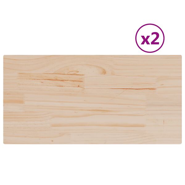 vidaXL Table Top Set of 2 Natural Solid pine wood Medium Durable