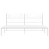 vidaXL Metal Bed Frame White Steel Double Double Bed Frame Rectangular