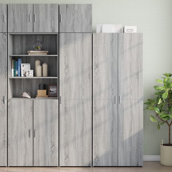 vidaXL Wall Cabinet Gray Sonoma Engineered Wood Compact Wall Cabinet
