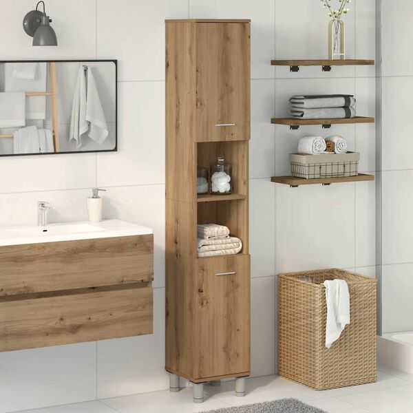 vidaXL Bathroom Cabinet Artisan oak Engineered wood Tall