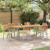 vidaXL Garden Dining Set 7 pcs Gray and brown 78.7" x 35.4" x 29.5
