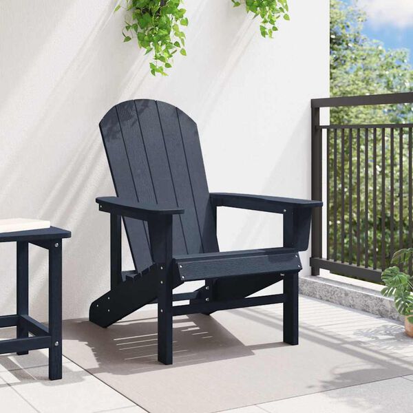 vidaXL Adirondack Chair Navy Blue 32.28 x 29.13 x 36.22 in HDPE