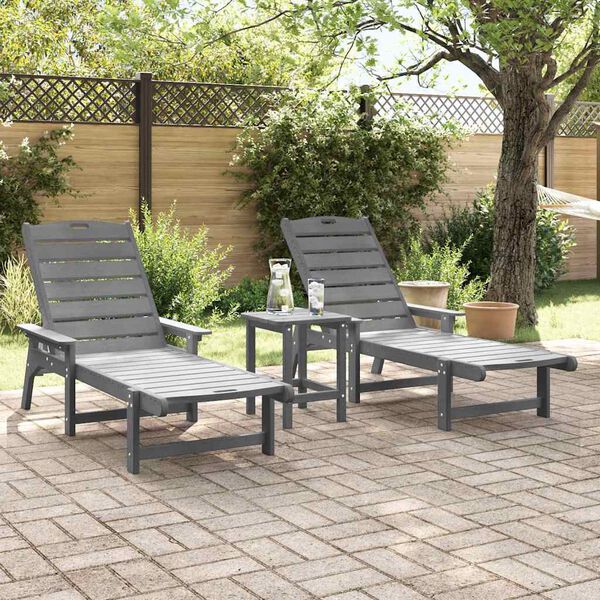 vidaXL Garden Lounge Furniture 2 pcs Light Grey 53 x 195.5 x 30cm
