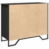 vidaXL Sideboard Black Engineered Wood, Metal Standard Sideboard