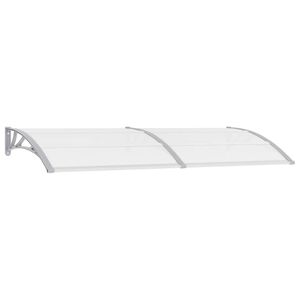 vidaXL Door Canopy Grey brackets, Transparent sheets