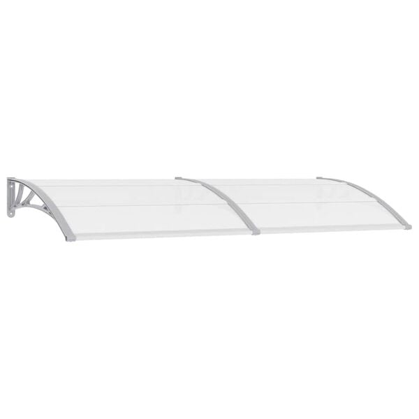 vidaXL Door Canopy Grey brackets, Transparent sheets