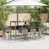 vidaXL Garden Bar Set Grey PE Rattan Large Removable Covers