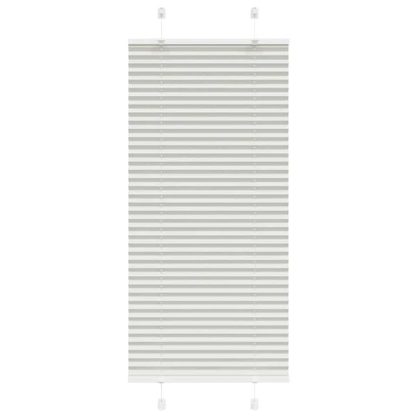 vidaXL Pleated Blind Light grey Polyester 21.7 x 43.3 in