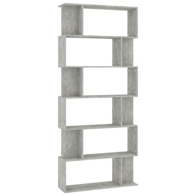 vidaXL Book Cabinet/Room Divider Concrete Gray 31.5"x9.4"x75.6" Chipboard