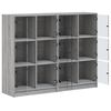 vidaXL Bookcase Grey Sonoma Engineered wood, Glass Large Bookcase
