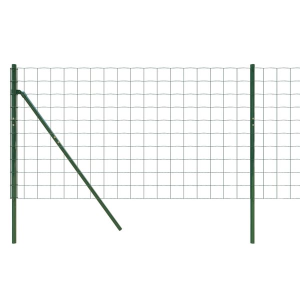vidaXL Wire Mesh Fence Green 3.3x82.0' Galvanised Steel