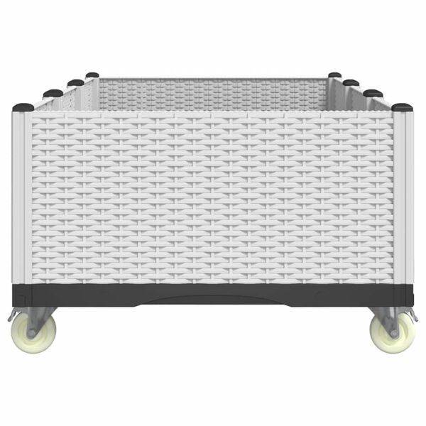vidaXL Garden Planter White Polypropylene 59.1 x 31.5 x 21.3 in Portable