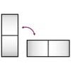 vidaXL Wall Mirror Black Glass, Powder-coated iron 7.9 x 19.7 in