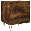 vidaXL Bedside Cabinet Set of 2 Smoked Oak Engineered wood, Iron Medium