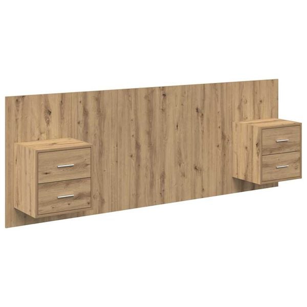 vidaXL Headboard with Cabinet 3 pcs Artisan Oak Engineered Wood