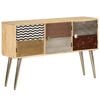 vidaXL Sideboard Naturally stained wood with multicolored patterns