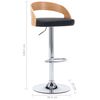 vidaXL Bar Chair Set of 2 Black and light brown