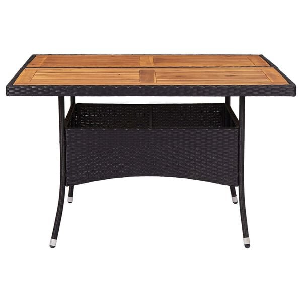 vidaXL Dining Table Black and natural wood