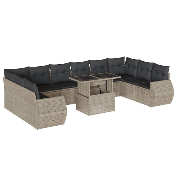 vidaXL Garden Sofa Set Light Grey