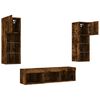 vidaXL 5 Piece TV Wall Units with LED Smoked Oak Engineered Wood
