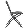 vidaXL Folding Outdoor Chair Set of 2 Grey Powder-coated steel, Textilene