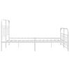 vidaXL Bed Frame White Steel King Size Bed Frame Rectangular Modern