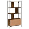 vidaXL Bookcase Smoked oak Engineered wood, steel 30.1 x 11.8 x 60.8 in