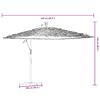 vidaXL Garden Parasol Green, Straw Polyester, Steel, Straw Large