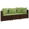 vidaXL Patio Sofa Set Set of 3 Brown