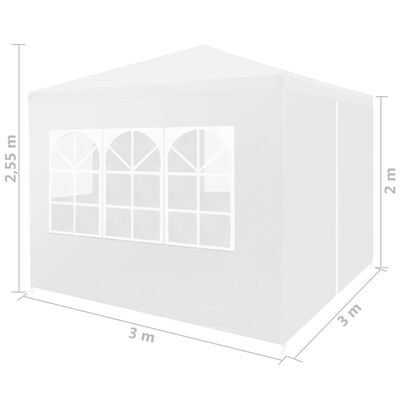 vidaXL Party Tent 9'10"x9'10" White