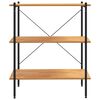 vidaXL Shelving Unit Black and Oak Engineered wood Medium Shelving Unit