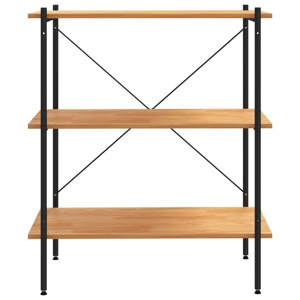 vidaXL Shelving Unit Black and Oak Engineered wood Medium Shelving Unit