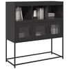 vidaXL Sideboard Black Cold-rolled steel Medium Sideboard Rectangular