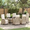 vidaXL Garden Dining Set 7 pcs Beige poly rattan