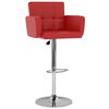 vidaXL Bar Stool Set of 2 Red Faux leather, steel