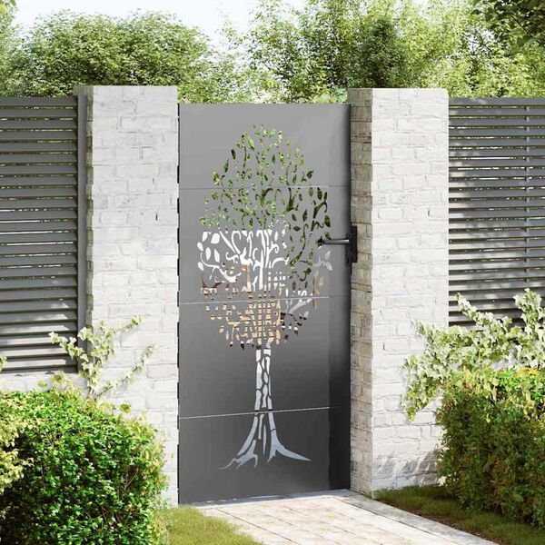 vidaXL Garden Gate 33.5"x68.9" Corten Steel Tree Design