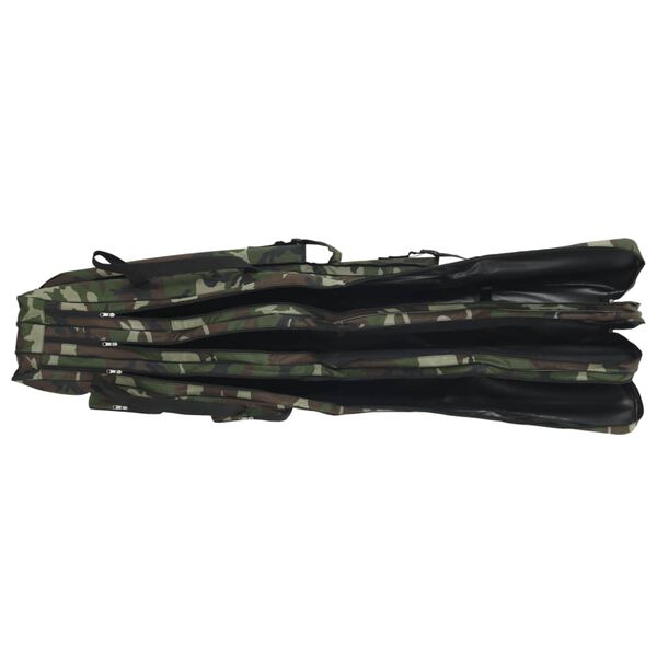 vidaXL Fishing Rod Bag Green Camouflage 63" Oxford Fabric