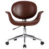 vidaXL Office Chair Brown Faux leather, metal Medium Swivel