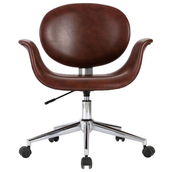 vidaXL Office Chair Brown Faux leather, metal Medium Swivel