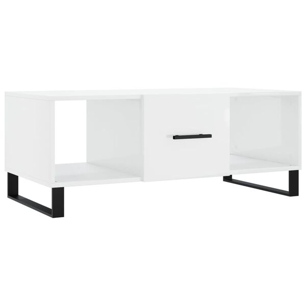 vidaXL Coffee Table High gloss white Engineered wood, iron Medium