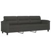 vidaXL 3-Seater Sofa with Pillows&Cushions Dark Gray 82.7" Microfiber Fabric