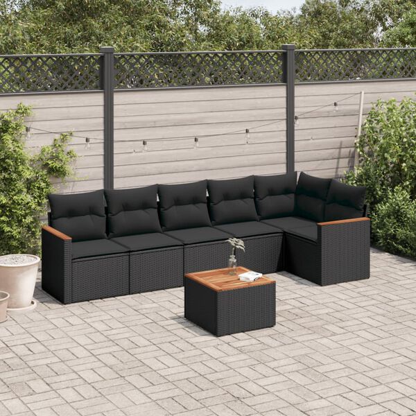 vidaXL Garden Sofa Set Black