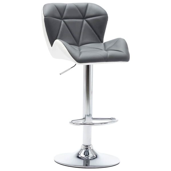 vidaXL Bar Stool 2 pcs Grey 17.32 x 18.90 x 41.54 in Faux Leather