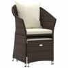 vidaXL Patio Lounge Set Brown and White PE Rattan, Steel Compact Durable